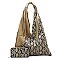 Python Snake Skin Fringe Colorblock 2-in-1 Shoulder Bag Hobo