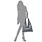 Python Snake Skin Fringe Colorblock 2-in-1 Shoulder Bag Hobo