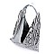 Python Snake Skin Fringe Colorblock 2-in-1 Shoulder Bag Hobo