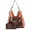 Leopard Zipper 2-in-1 Shoulder Bag Hobo