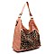 Leopard Zipper 2-in-1 Shoulder Bag Hobo
