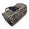 Leopard Chevron Quilted & Tassel Zipper Boston Bag