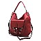 Fashion Ring Front Pocket Shoulder Bag Hobo