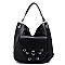 Fashion Ring Front Pocket Shoulder Bag Hobo