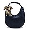 Python Snake Skin Leopard Scarf Shoulder Bag Hobo