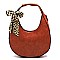 Python Snake Skin Leopard Scarf Shoulder Bag Hobo