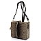 Ostrich Croc Boxy Wristlet Clutch Crossbody Bag