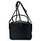 Ostrich Croc Twist Lock Boxy Crossbody Bag Satchel