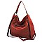 Fashion Zipper Studded 2-in-1 Shoulder Bag