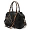 Studded Motorcycle Jacket Leopard Trim 2-in-1 Boston Bag