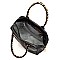 Studded Motorcycle Jacket Leopard Trim 2-in-1 Boston Bag