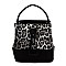 Drawstring Medium Leopard Print Satchel Shoulder Bag