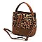 Drawstring Medium Leopard Print Satchel Shoulder Bag