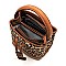 Drawstring Medium Leopard Print Satchel Shoulder Bag