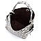 2 in 1Snake Skin Side Zipper Pocket Accent Hobo