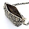 2 in 1Snake Skin Side Zipper Pocket Accent Hobo