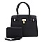 Saffiano Textured Padlock 2-in-1