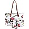 Flower Butterfly Print Shopper Tote Wallet SET
