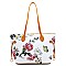 Flower Butterfly Print Shopper Tote Wallet SET