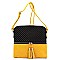 Monogram Print Tassel Accent Cross Body
