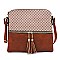 Monogram Print Tassel Accent Cross Body