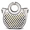 Medium 2 in 1 Cut-Out Mixed-Material Round Handle Satchel