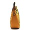 Medium 2 in 1 Cut-Out Mixed-Material Round Handle Satchel