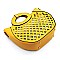 Medium 2 in 1 Cut-Out Mixed-Material Round Handle Satchel
