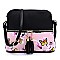 Tassel Accent Butterfly Flower Print Dome Cross Body