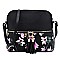 Tassel Accent Butterfly Flower Print Dome Cross Body