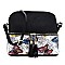Tassel Accent Butterfly Flower Print Dome Cross Body