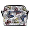 Tassel Accent Butterfly Flower Print Dome Cross Body