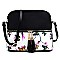 Tassel Accent Butterfly Flower Print Dome Cross Body