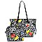 2 in 1 Butterfly Leopard Print Patent Tote Value SET