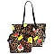 2 in 1 Butterfly Leopard Print Patent Tote Value SET