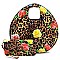 Glossy Leopard Flower Printed 2-in-1 Satchel & Wallet Set