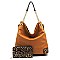 Fashion Leopard Trim 2-in-1 Shoulder Bag & Wallet Set