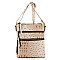 MULTI ZIPPER OSTRICH EMBOSSED CROSS BODY