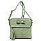 Bow Tassel Zipper Crossbody Bag