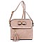 Bow Tassel Zipper Crossbody Bag
