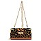 Turn Lock Leopard Zebra Colorblock Crossbody Wallet