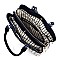 2-Way Pinstripe Print Multi-Compartment Satchel