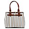 2-Way Pinstripe Print Multi-Compartment Satchel