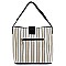 3-Compartment Pinstripe Print Hobo Wallet SET