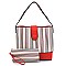 3-Compartment Pinstripe Print Hobo Wallet SET