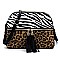 Multi Compartment Leopard Zebra Colorblock Dome Crossbody Bag