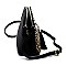 Multi Compartment Leopard Zebra Colorblock Dome Crossbody Bag