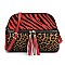Multi Compartment Leopard Zebra Colorblock Dome Crossbody Bag