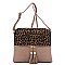Leopard Print Front Pocket Tassel Accent Cross Body MH-BS2309G