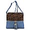 Leopard Print Front Pocket Tassel Accent Cross Body MH-BS2309G
